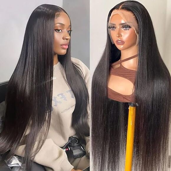 13x4 Lace Front Wigs Human Hair  200 Density Glueless Natural Color 24inch - Picture 1 of 3